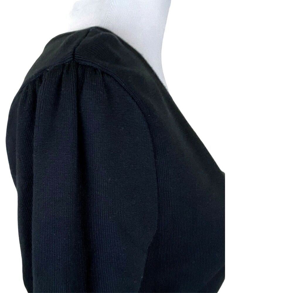 INC International Concepts Black Tunic Sweater Large V-Neck Long Sleeve No Belt - Picture 5 of 11